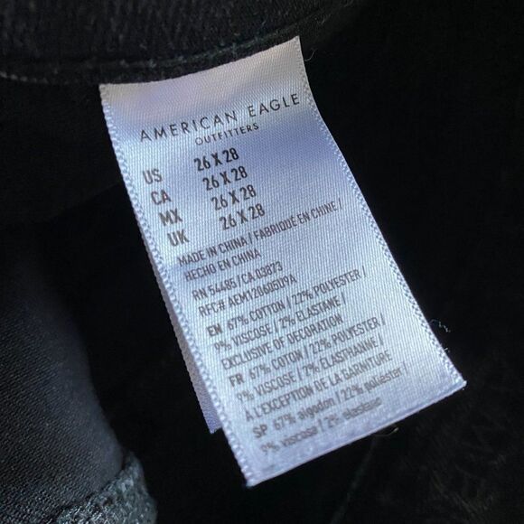 AMERICAN EAGLE Men's Distressed Flex Black 26x28 - Picture 11 of 12